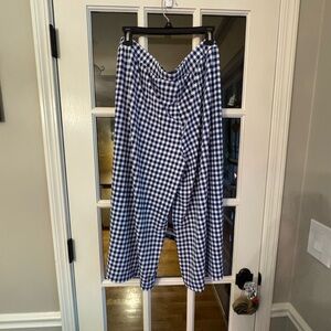 Susan Graver blue/white  Culotte Pants,Size Extra Large, Pockets Both Sides